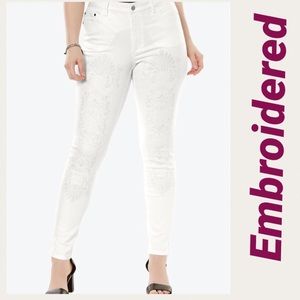 ➕ New White Embroidered Skinny Jeans